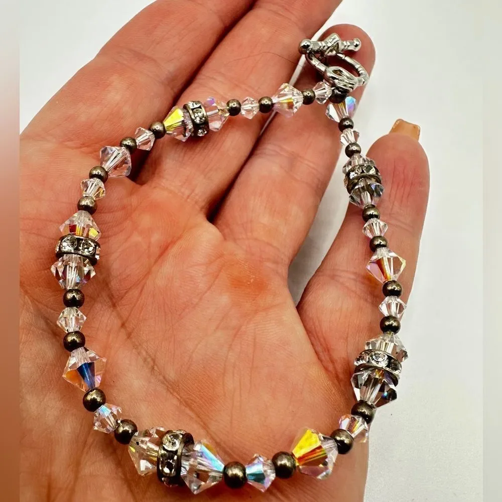 Unbelievable AB Crystal with silver tone‎ accented bracelet!